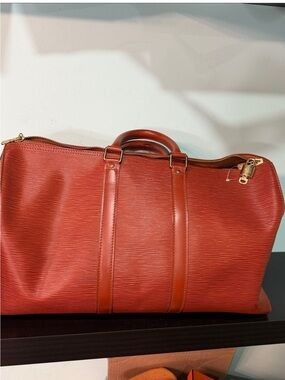 Louis Vuitton Epi Keepall 45 Cipango Brown Textured Epi Leather Travel Tote